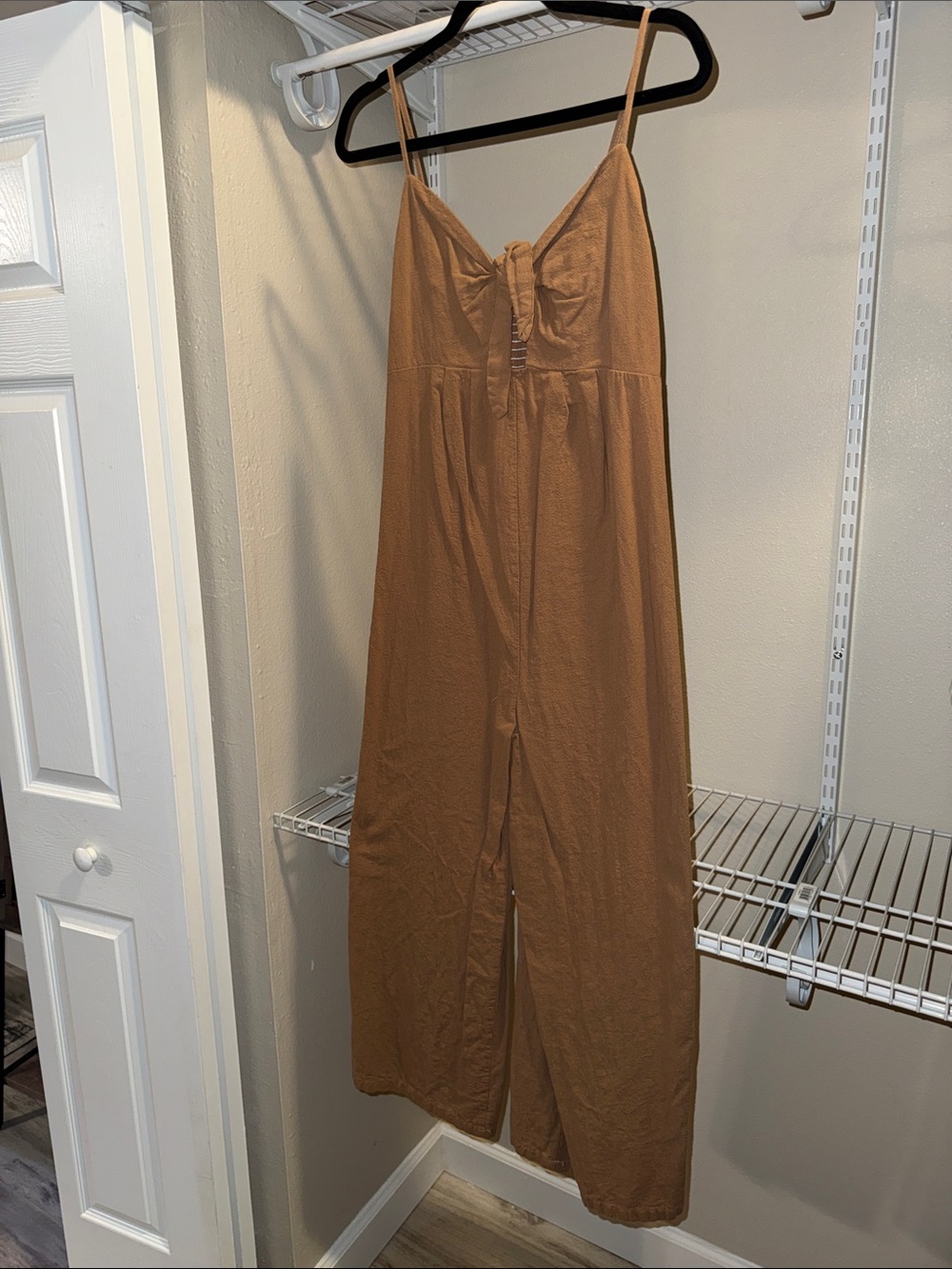 SHEIN Tan Spaghetti Strap Jumpsuit
